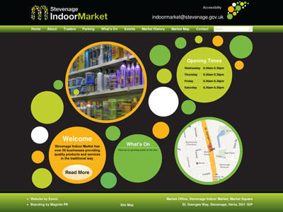 Stevenage Infoor Market Website Design cms design development ecommerce website