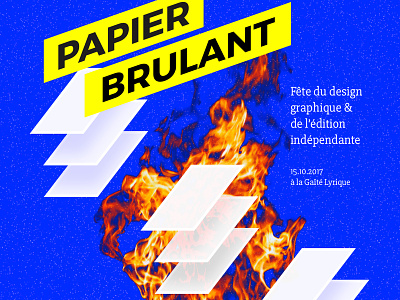 Papier Brulant blue fire poster