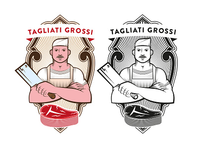 Butcher for CrossFit Firenze butcher firenze crossfit illustration logo steak tbone