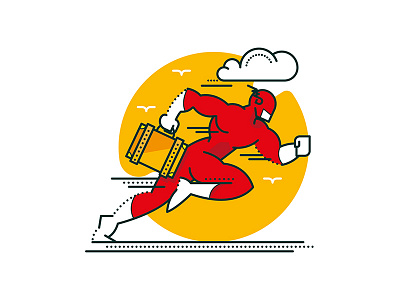 Flash Airport Customer cloud flash holiday illustration run superheroes vector