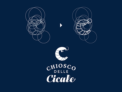 Chiosco delle Cicale circle fish food logo mantis shrimp shrimp street food vector