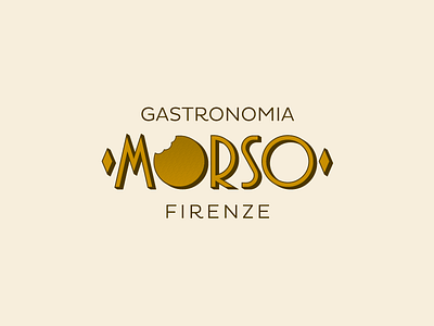 Morso bite circle food gastronomy genuine logo street food vector