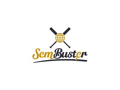 Sembuster agency baseball buster logo script sem vector web