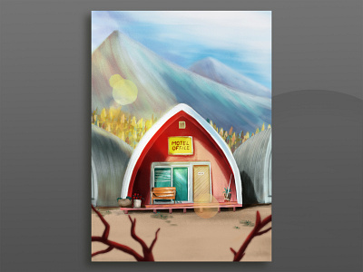 Motel Office colours concept art design environment art illustration traveling