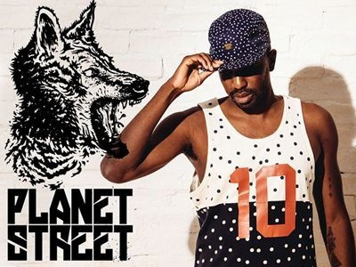 Planet Street art branding fashion fonts graffiti hat logo spraypaint street tanktop wolf