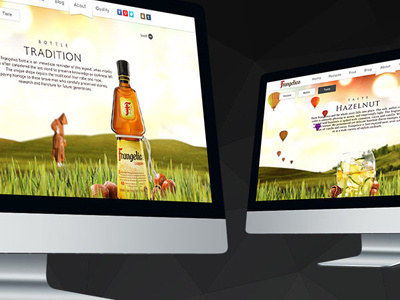 Frangelico booze clean crisp design drinks liquor mobile network responsive share social tablet