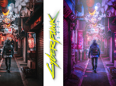 Tokyo Street Cyberpunk Style cyberpunk graphic design neon photoshop streets thumbnail tokyo