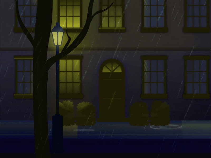 rainy evening animation evening illustration motion particles rain vector