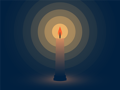 Candle candle candlelight dark fire flat illustration illustrator light night