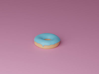 Donut 3d blender blue design donut