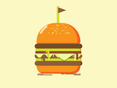 delicious hamburger by amusava on Dribbble