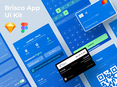 Brisco App app apple pay black blue calendar crypto cryptocurrency dashboard figma mastercard payment search search engine sketch travel