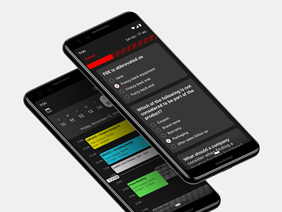 Seneca 2020 - Calendar and Assignment Screens android app assignment black calendar college dark dark mode education google pixel mobile pixel red seneca seneca 2020 study yellow