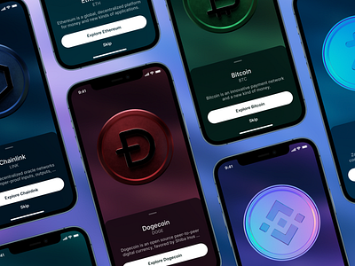 Crypto 3D Coins 3d app assets binance bitcoin chainlink coin crypto cryptocurrency ethereum icons mobile payment wallet