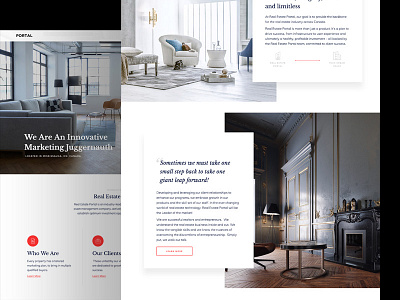 Portal Real Estate black buildings clean furniture house photos real estate red ui ux web website