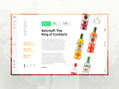 LCBO Homepage colors dashboard design interface ui ux vodka web