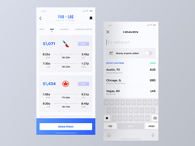 Heaven App - Flights