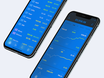 Stock Market App - Home Screen app bitcoin crypto cryptocurrency dashboard design icon mobile payment token ui wallet