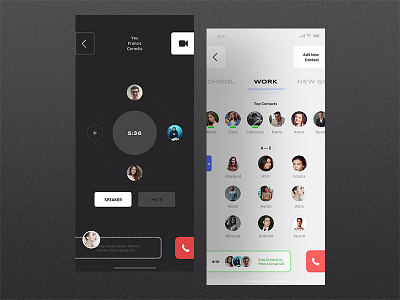 Mobile Messenger - Group Calls app black call calling contact list contacts group call messenger people users white