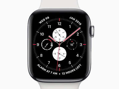 Apple Watch Face apple clock compass dial face hours minutes red seconds temperature watch watch app watch face watch os watch ui white