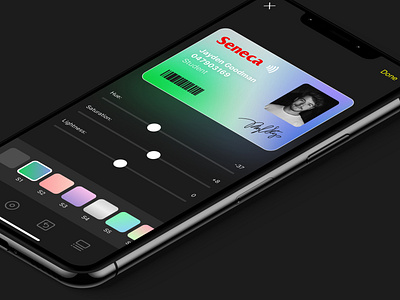 Seneca 2020 - Student ID Custom Design app app design apple canada card color custom edit filters gradient iphone seneca signature study toronto