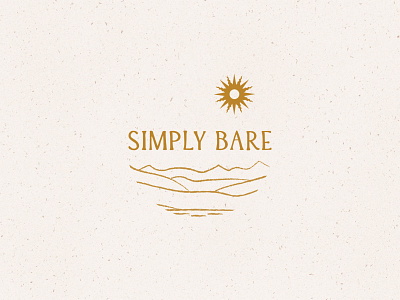 Simply Bare Logo design handmade illustration logo sun typography