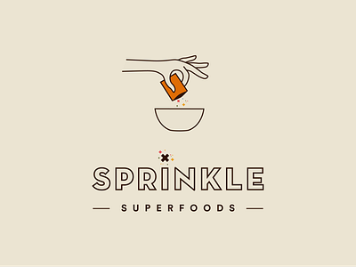 Sprinkle Superfoods branding flat hand icon logo packet spices sprinkle superfoods