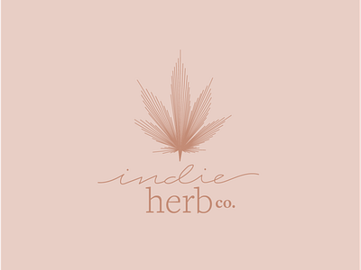 Indie Herb Co. branding cannabis design flat herb illustration logo typography