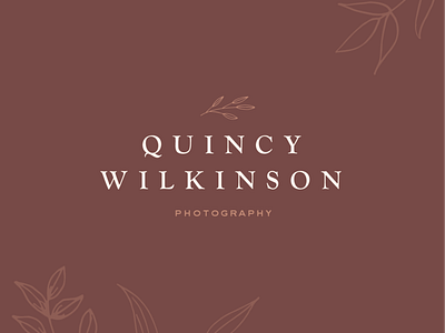 Quincy Wilkinson Photography branding design flat flower logo photographer photographer logo photography typography vector