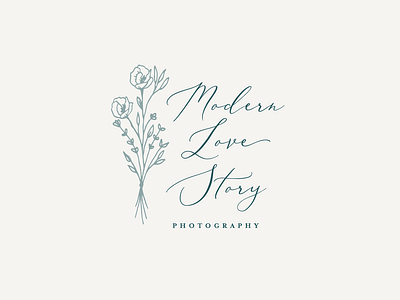 Modern Love Story Photography branding design icon illustration logo typography wildflowers