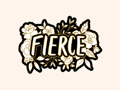 Fierce! design flat flower icon illustration logo pattern typography vector