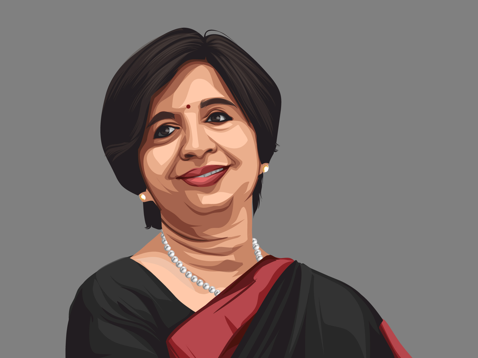 Nirupama Rao Vector Illustration by Let's Vectorize on Dribbble