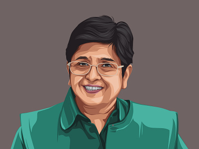 Kiran Bedi Vector Illustration