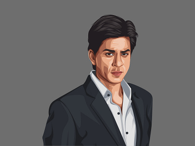 Shahrukh Khan Vector Illustration actor design illustration indian letsvectorize photo to vector vector vectorart vectorise