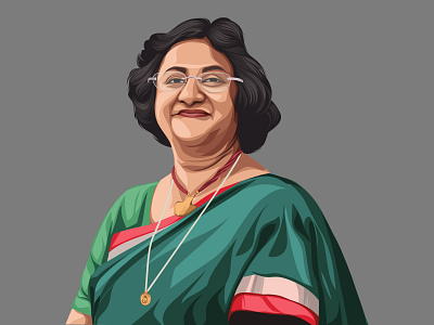 Arundhati Bhattacharya Vector Illustration design first shot illustration indian letsvectorize photo to vector vector vectorart vectorise