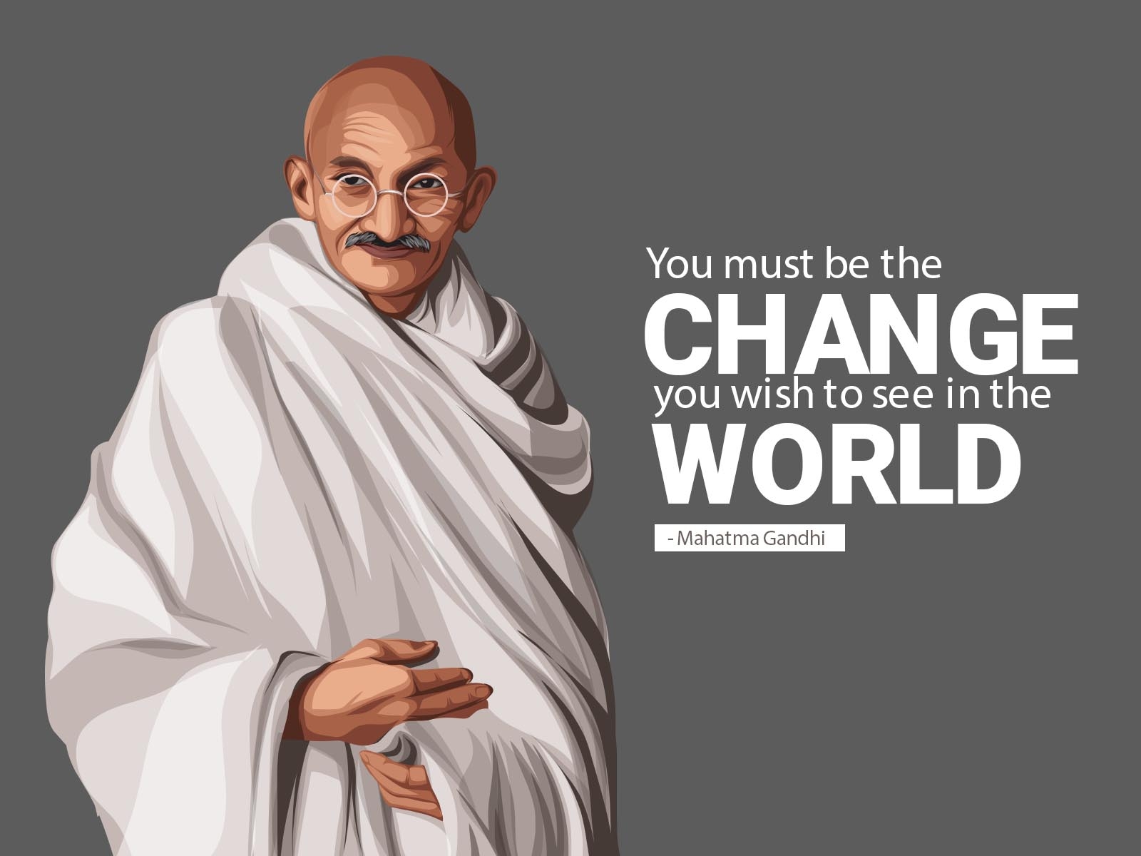 Mahatma Gandhi Vector Illustration by Let's Vectorize on Dribbble