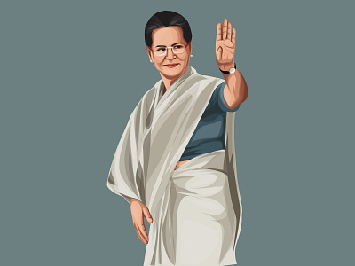 Sonia Gandhi Vector Illustration