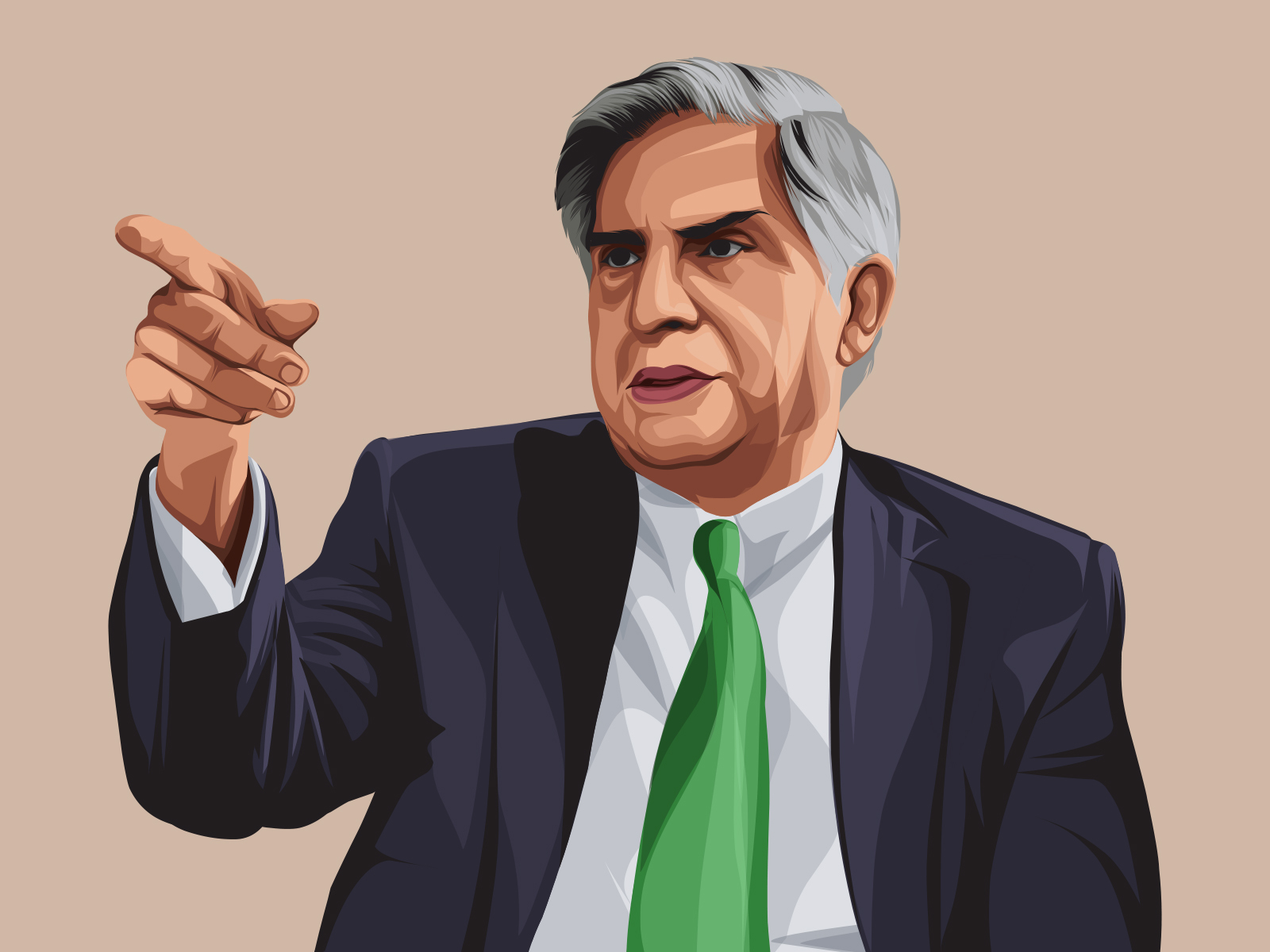 Ratan Tata Vector Illustration By Let's Vectorize On Dribbble