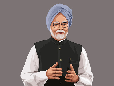 Manmohan Singh Vector Illustration design economist illustration indian letsvectorize photo to vector politician vector vectorart vectorise