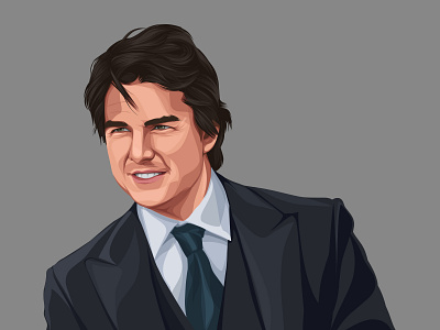 Tom Cruise Vector Illustration actor design hollywood illustration letsvectorize photo to vector tom cruise vectorart vectorise