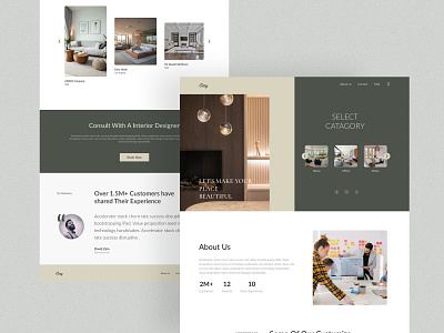 Interior Landing Page branding design ecommerce flat furniture design illustration interior design jannat uiux landing page logo minimal typography ui ui design uiux ux vector web web design webdesign