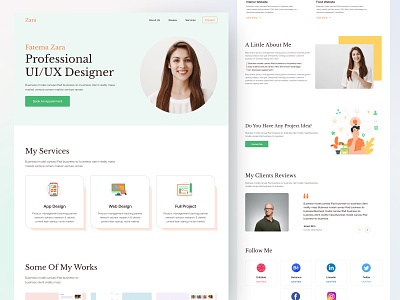 Personal Portfolio Website branding clean design graphic design home page jannat uiux landing page landingpage personal personal project portfolio portfolio landing page portfolio website ui uiux ux web web design website website design