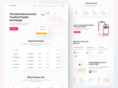 CryptoManio - Cryptocurrency Website bitcoin website blockchain branding coin crypto crypto exchange crypto wallet cryptocurrency design landing page landingpage market payment swap token ui uiux ux web website