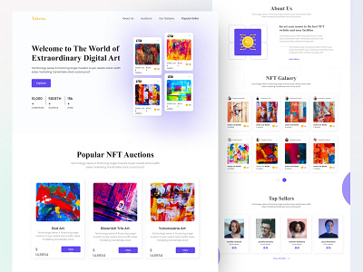 NFT Landing Page art crypto cryptocurrency cryptoert design ethereum landing landing page landingpage marketplace nft nfts painting token ui ui design ux web website website design