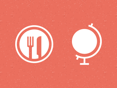 Icons flat food globe icons negativ space