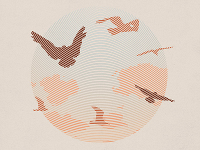 Clouds And Birds birds circle illustration rebound