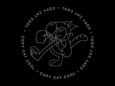 Copy Cat Cool – B / W version branding design illustration logo social vector