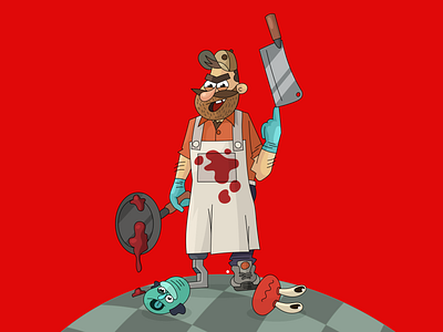Godlike Burger – Key art animation branding butcher character character design chef games illustration ipadpro key art kitchen logo pitch social vector