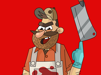 Godlike Burger – Key art Detail branding butcher character characterdesign face game gameart illustration keyart marketingart vector