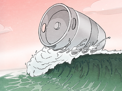 Barrels & Kegs beer illustration poster waves